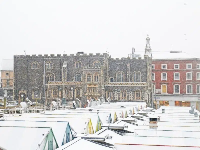 Norwich market in winter