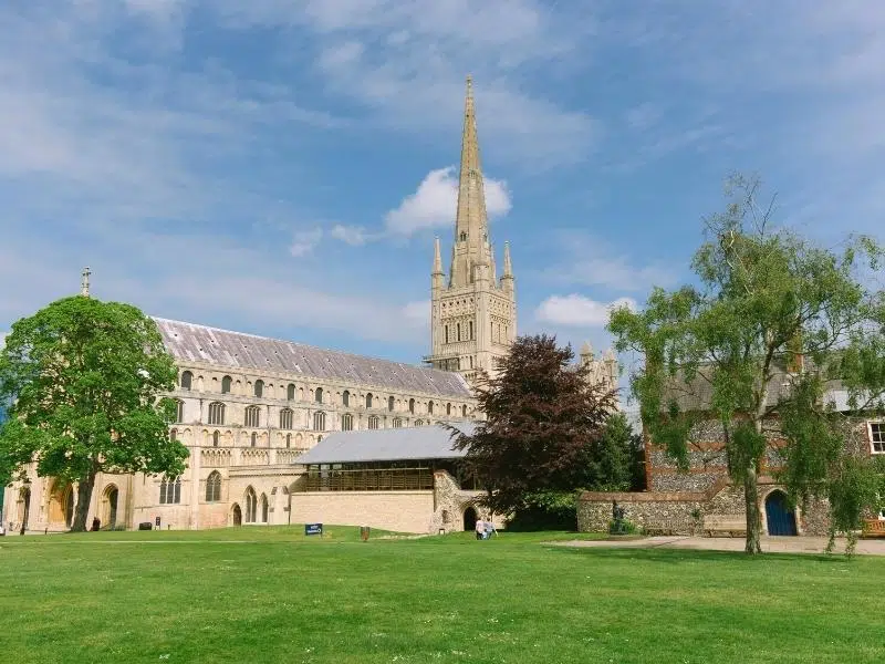 Norwich cathedral and green