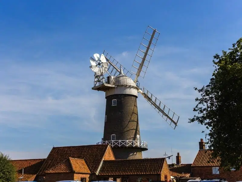 black and white windmill