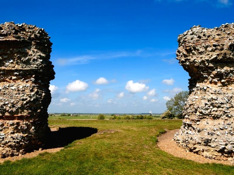 View inland from Burgh Castle Norfolk