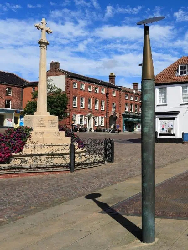 Market place and war memorial in Fakenham Norfolk