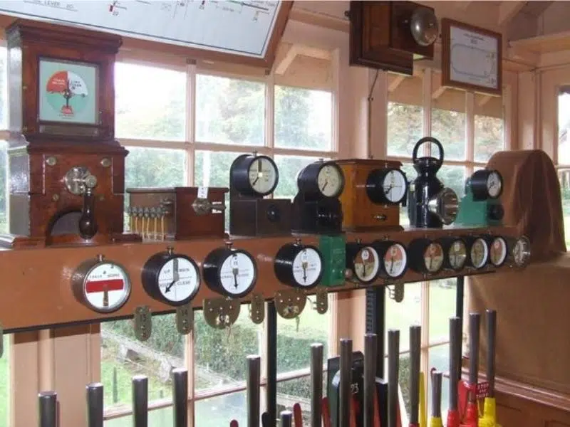 Signal box on a miniature railway