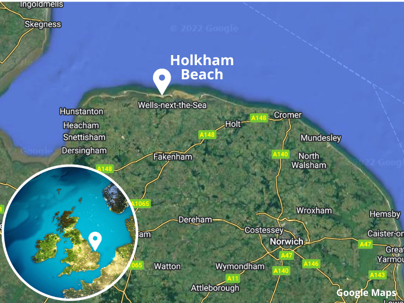 Holkham beach map