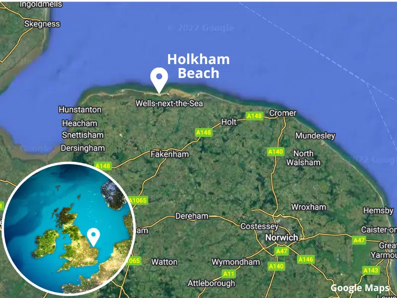 Holkham beach map