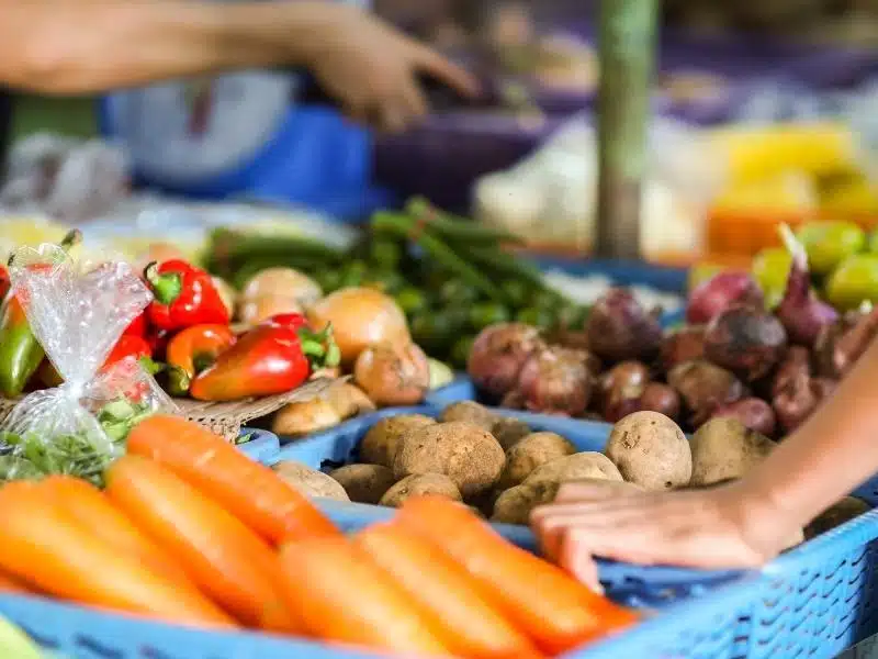 local produce at a market